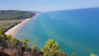 Photo of Vieste and Pizzomunno beach view, Italy.