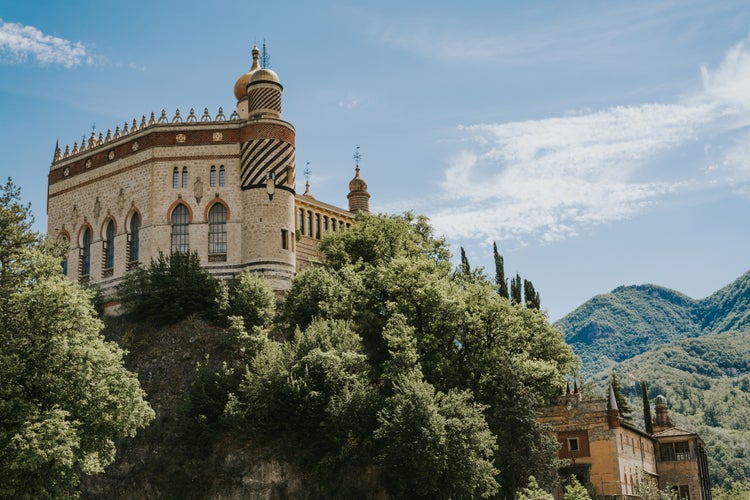 Photo of quirky castle in the Emilian Apennines, Bologna, Italy.