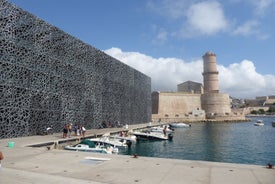 Saint Jean Castle and Cathedral de la Major and the Vieux port in Marseille, France.