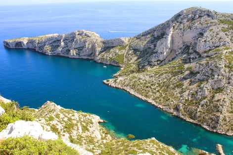 photo of the beautiful view of Massif des Calanques in Marseille, France.