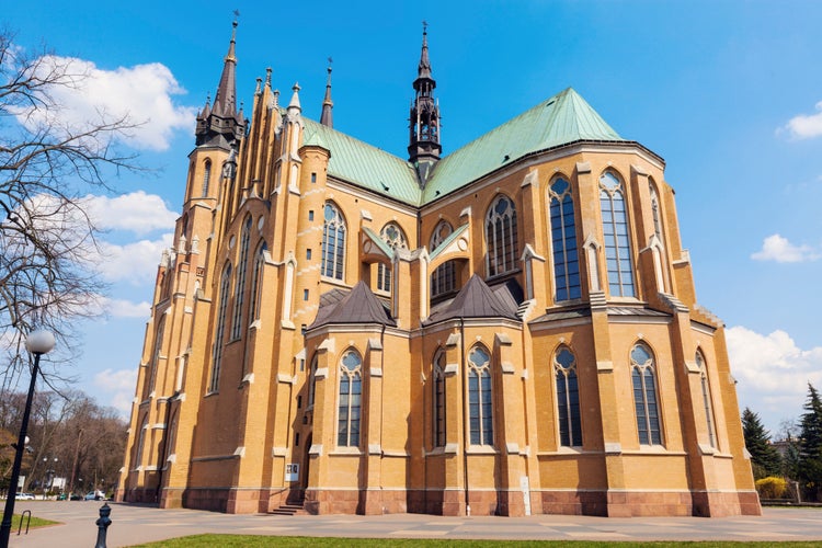 Photo of cathedral of the Protection of the Blessed Virgin Mary in Radom, Poland.