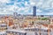 photo of beautiful panoramic view of Paris from the roof of the Pantheon view of the Montparnasse tower in France.