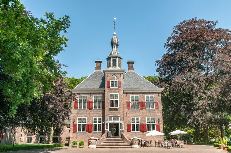 front view of a old Dutch castle annex hotel Harderwijk