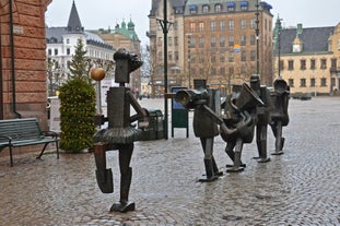 Stockholm old town (Gamla Stan) cityscape from City Hall top, Sweden.