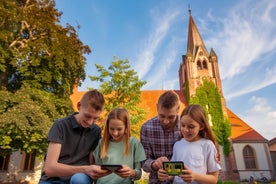 Private audio book city rally in Rostock's old town