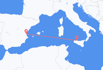 발렌시아에서 출발해 팔레르모로 향하는 항공편