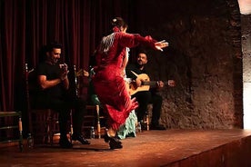 Soirée de flamenco haut de gamme en petit groupe à Barcelone avec dîner gastronomique