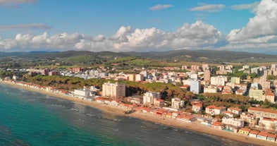 Photo of aerial view of San Vincenzo, Italy.