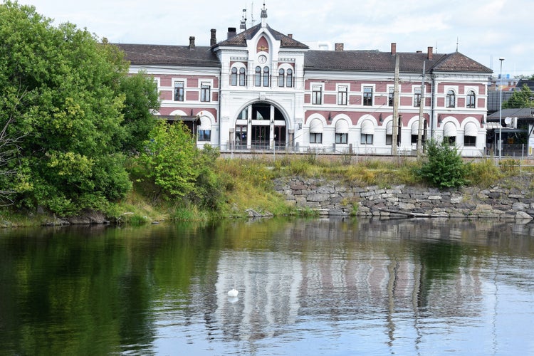 photo of view of The train station in Hamar, Norway.