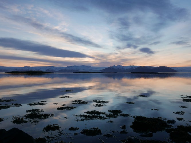 photo of view of Sunset at Höfn. Iceland.