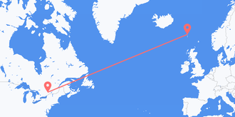 Flights from Canada to Faroe Islands