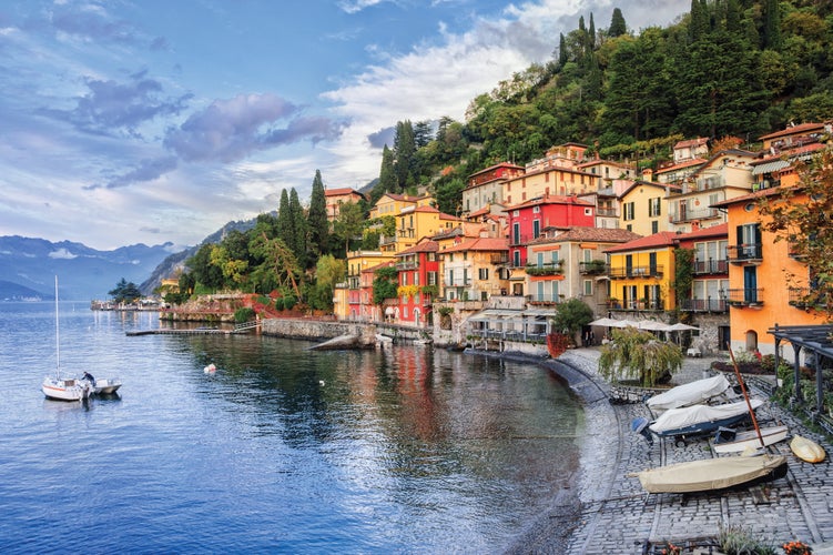 Photo of town of Menaggio on lake Como, Milan, Italy.