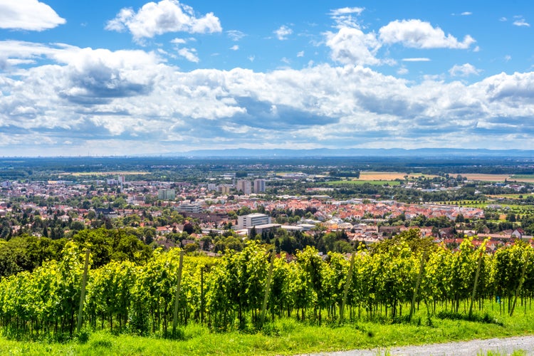 View over Bensheim in Germany