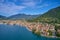 photo of an aerial panoramic view of the center of Salo on Lake Garda, Italy.