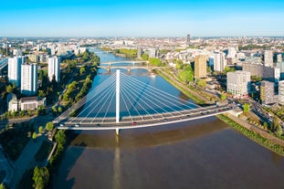 Photo of the Erdre River in Nantes, France.