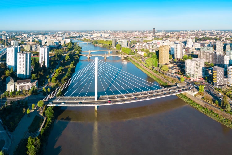 Photo of Nantes aerial panoramic view.