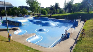 Photo of Santander city beach aerial panoramic view.