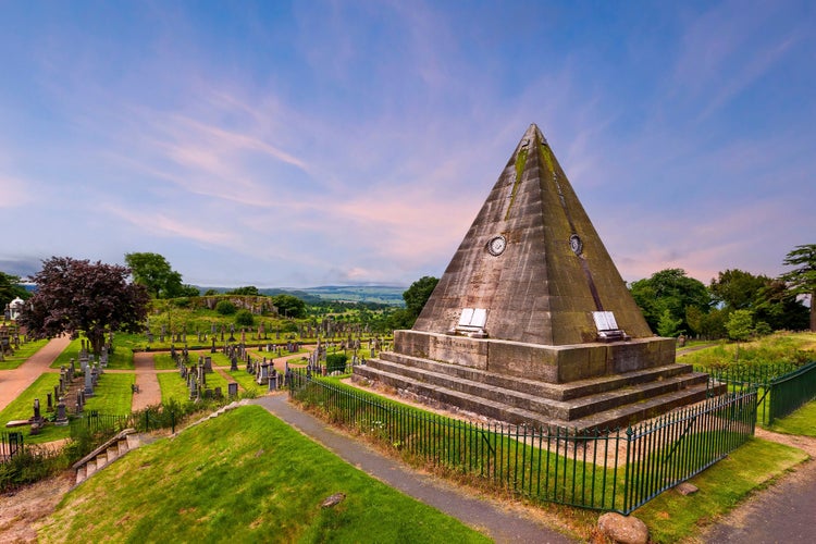 Photo of The Star Pyramid, known as the Rock of Ages, Stirling Castle, Scotland, United Kingdom. The Star Pyramid built in 1863 by William Drummond.