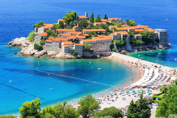 photo of Sveti Stefan island in Budva, Montenegro.