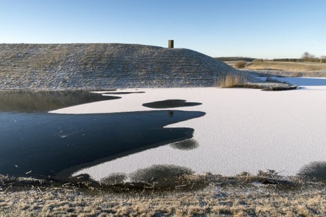 Photo of ruins of Riberhus Castle that is locate on Slotsbanken in Ribe, Denmark.