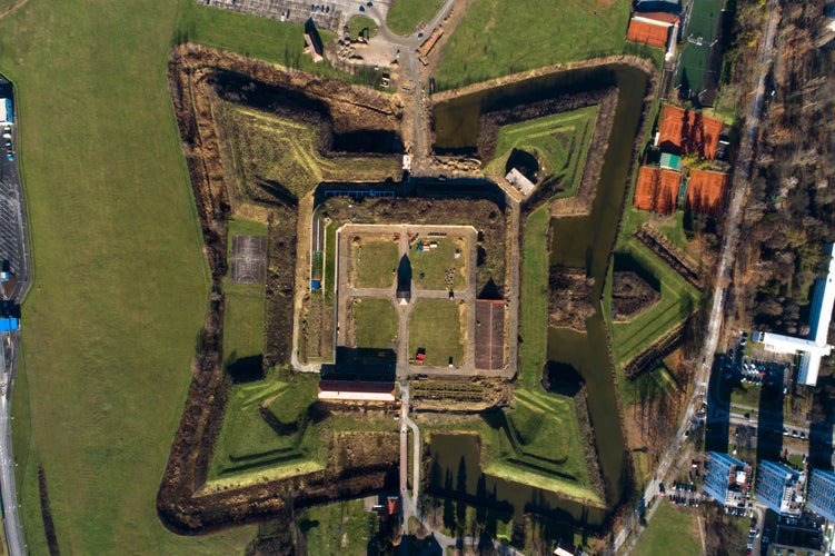 photo of Medieval fortress seen from above in Slavonski brod - Croatia.