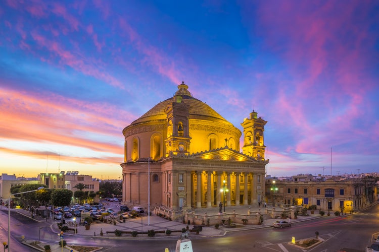 The popular Mosta Dome stands out beautifully against Malta’s evening sky.jpg