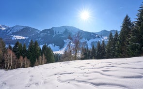 photo of an aerial view of Bolsterlang Ski resort  Allgäu, Bavaria, Germany.