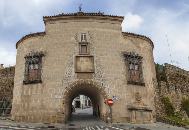 Photo of Medieval Trujillo Door. Gate in the wall that protects the historic center of Plasencia, Caceres, Spain.