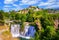 Photo of historical Jajce town in Bosnia and Herzegovina, famous for the spectacular Pliva waterfall.