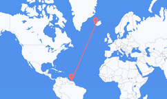 Vols de Paramaribo, le Suriname à Reykjavík, Islande