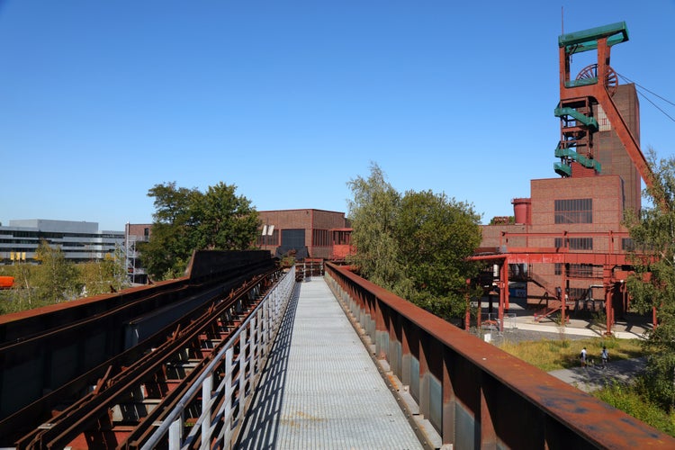 photo  of view of  Essen, Germany. Industrial heritage of Ruhr region. Zollverein, a UNESCO World Heritage Site.