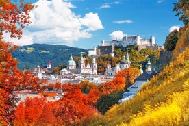 Austria, Rainbow over Salzburg castle