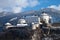  photo of historic Fortress of Kufstein at River Inn at winter with snow in Tirol, Alps, Austria.