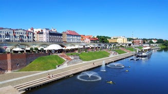 Photo of aerial view of beautiful architecture of the Bolkow castle and the city in Lower Silesia at summer, Poland