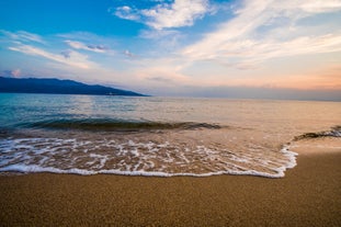 Photo of aerial view of Katerini with beach, Greece.