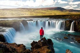 Goðafoss Waterfall & Laufás Turf House from Akureyri