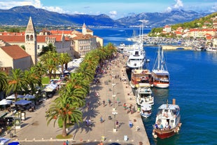 Split city beaches aerial view, Croatia.