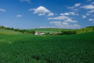 Photo of aerial view of Vyskov town in the South Moravian Region of the Czech Republic.