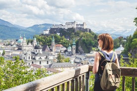 Austria, Rainbow over Salzburg castle