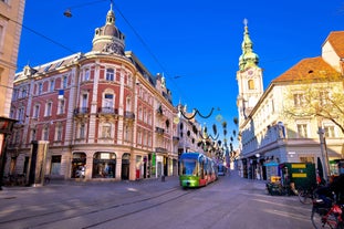 Linz, Austria. Panoramic view of the old town.