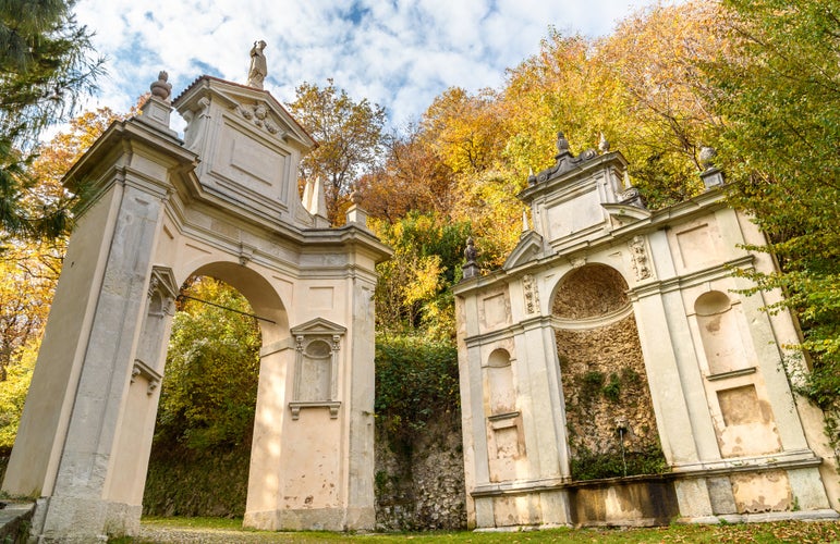 Photo of the arcs of the Rosary way of the Sacred Mount of Varese, Lombardy, Italy.