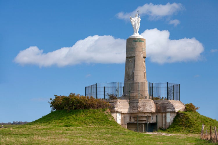 Photo of Notre-Dame-des-Flots is a massive statue complex located in Mers-les-Bains in France