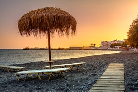 Photo of aerial view of the Kales Venetian fortress at the entrance to the harbor, Ierapetra, Crete, Greece.