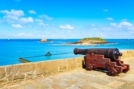 photo of a beautiful view of bay of Saint Lunaire on the Brittany coast near Dinard. France.