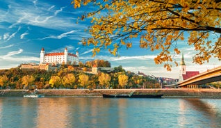 Austria, Rainbow over Salzburg castle