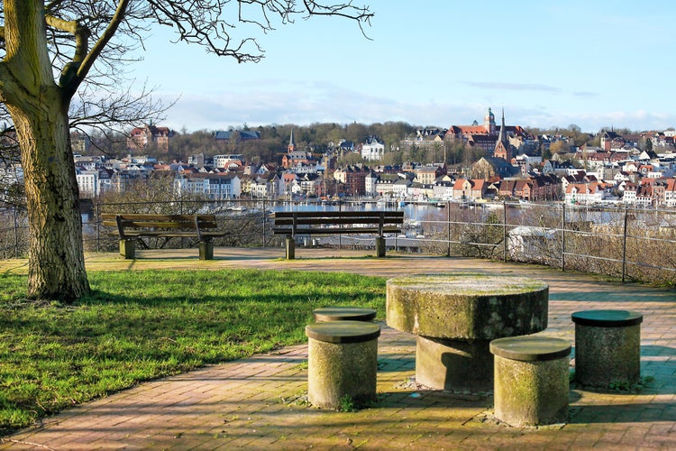 Flensburg, West bank, Public park Germany.