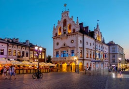 Photo of the beautiful old square in Rzeszow, Poland.