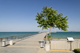 Photo of panoramic aerial view of the sea port of Sveti Vlas in Bulgaria.