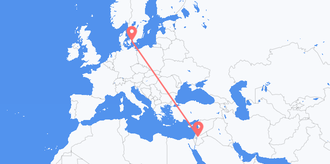 요르단 출발 덴마크 도착 항공편