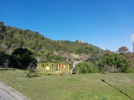 photo of panoramic view of Sesimbra, Setubal Portugal on the Atlantic Coast.